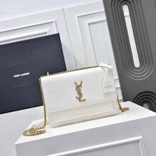 شنطة كتف فاخرة بسلسلة معدنية – ستايل YSL كلاسي