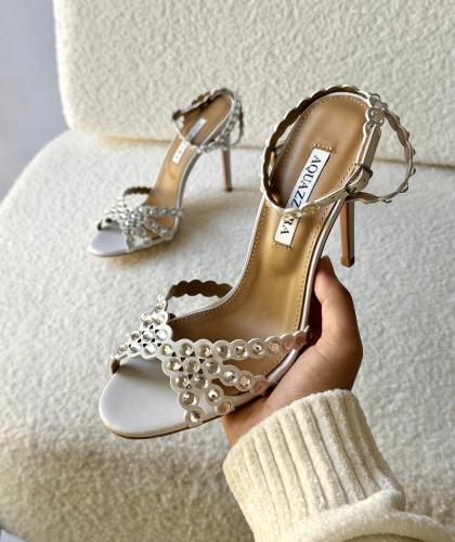صندل أكوازورا ستايل بكعب فاخر مرصع