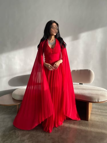 Red long dress