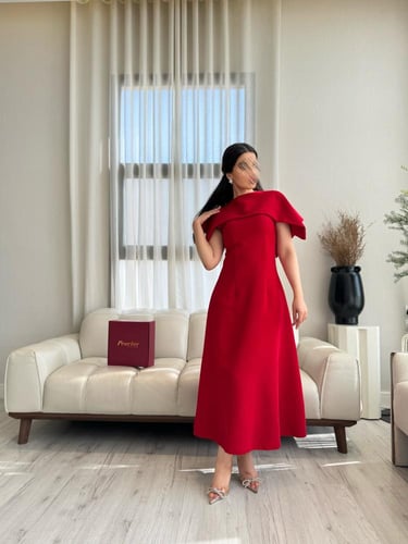 فستان ناعم احمر