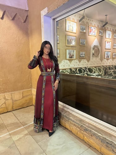 طقم جلابية التأسيس – عنّابي التراث