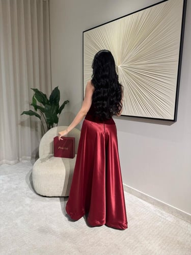 فستان أمبيريال المخملي – عنابي