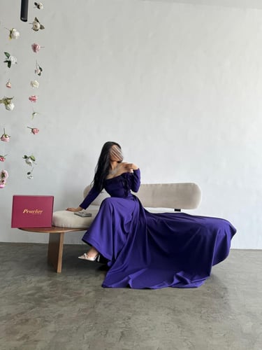 purple long sleeve dress