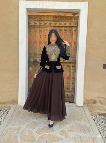 جلابية مخمل عسيري – بني داكن