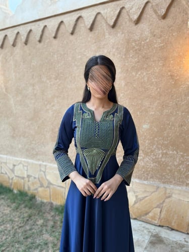 جلابية التأسيس كحلي كم طويل