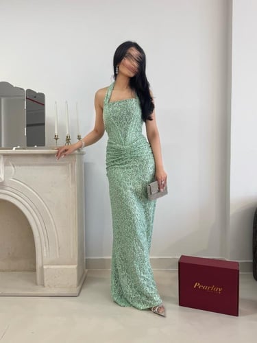 فستان بريق زمردي