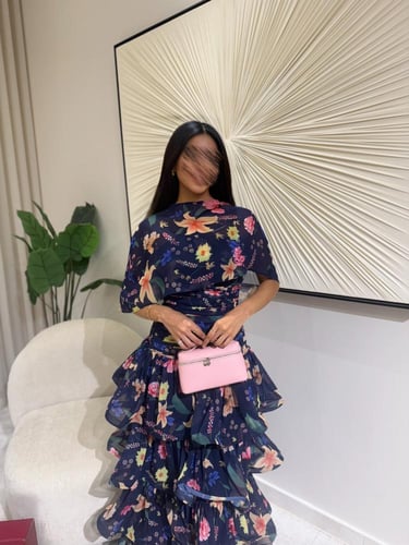 فستان ليالي فلورا الكحلي