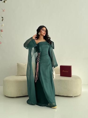 جلابيه رمضانيه اخضر وحبال وردي