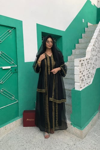 جلابية الهيبة التراثية - اسود