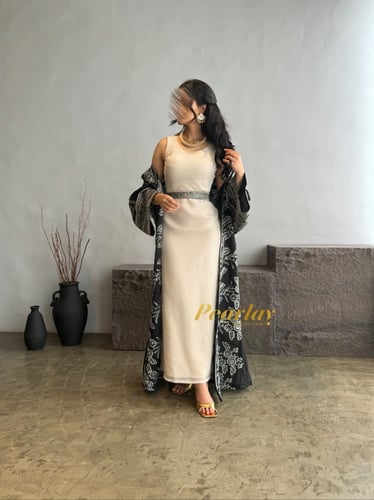 جلابية قطعتين بشت تطريز