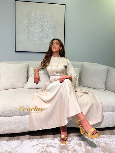 فستان حرير شامبين