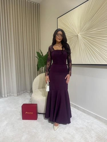 فستان بنفسجي دانتيل ميرميد