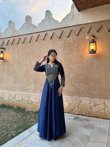 جلابية التأسيس كحلي كم طويل