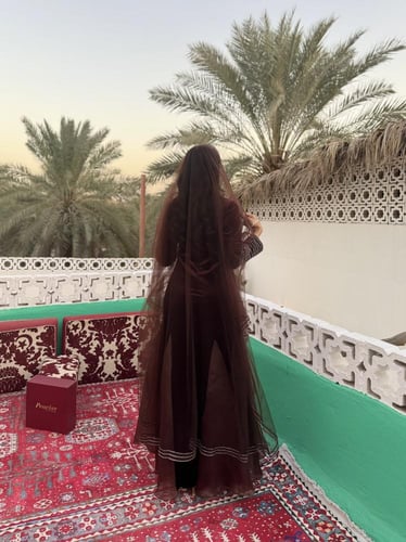 فستان سمر تراثي مطرّز مخمل