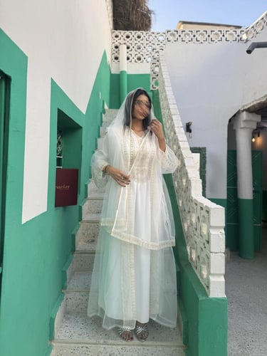 جلابية الهيبة التراثية - ابيض