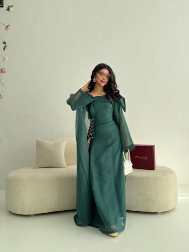 جلابيه رمضانيه اخضر وحبال وردي