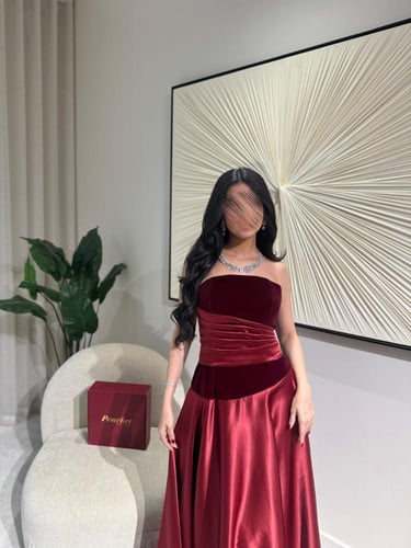 فستان أمبيريال المخملي – عنابي