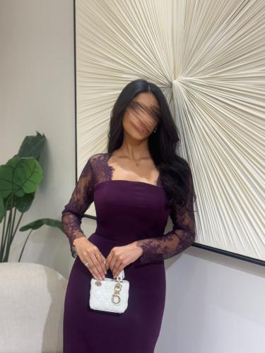 فستان بنفسجي دانتيل ميرميد