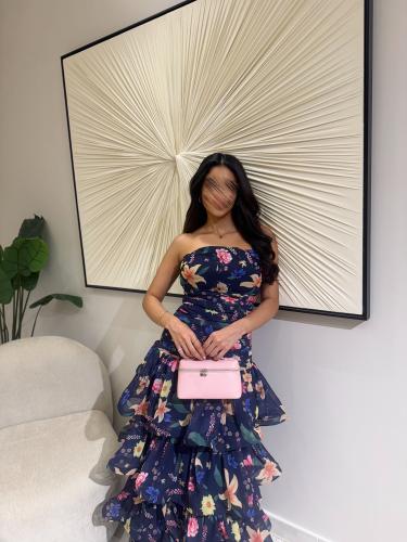 فستان ليالي فلورا الكحلي