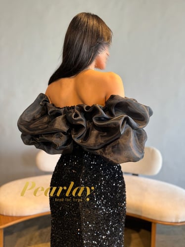 فستان اسود اوف شولدر