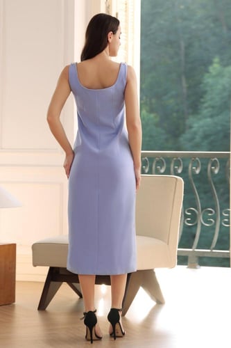 فستان مزين بالولو