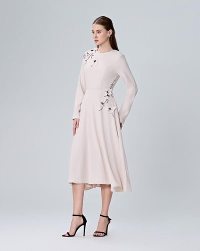 فستان بأكمام طويلة