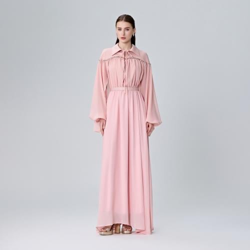 فستان شيفون بحزام