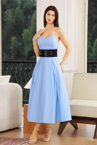 فستان سواريه بحزام