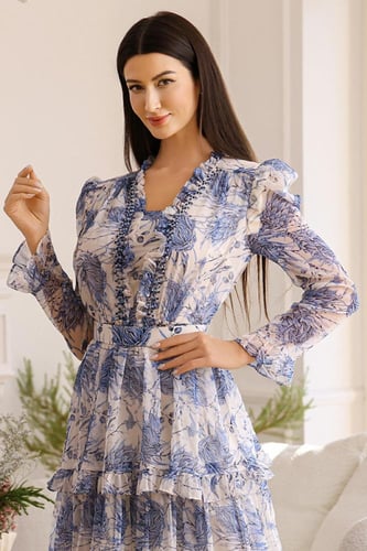 فستان مورد بكرستال