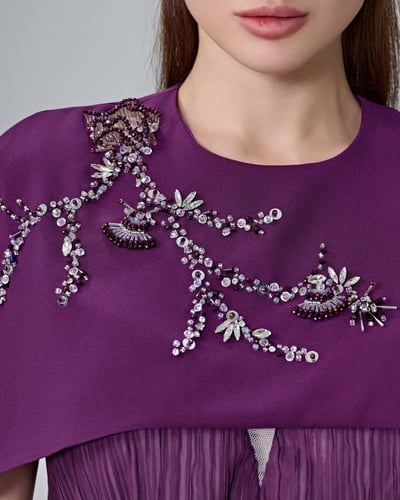 فستان شيفون بحزام