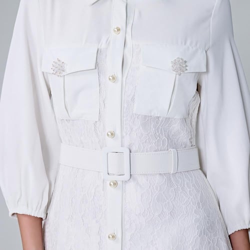 فستان دانتيل بحزام