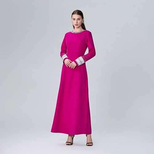 فستان بأكمام ترتر