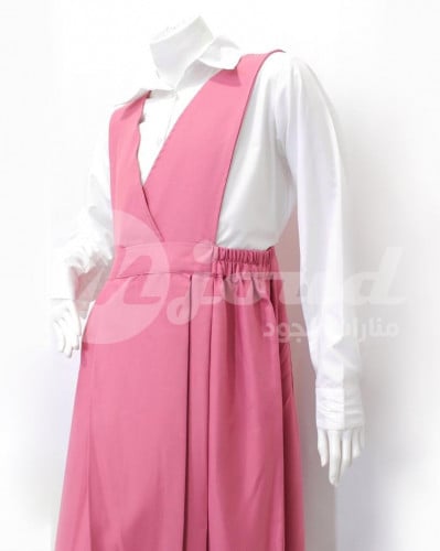 مريول وردي بمطاط خصر