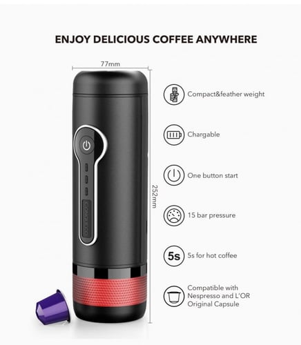 باكيج آلة صنع القهوة المحمولة مع حقيبتها