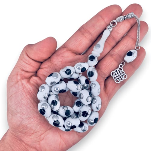 سبحة عظم جمل مطعم معدن انتيمون