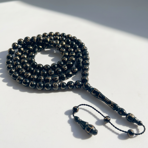 سبحة يسر مطعمة ذهب عيار 18 أسماء الله الحسنى - 99...