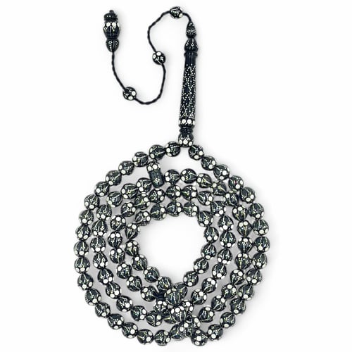 سبحة كوك طبيعي بتصميم فاخر من الفضة عيار 1000 و ال...