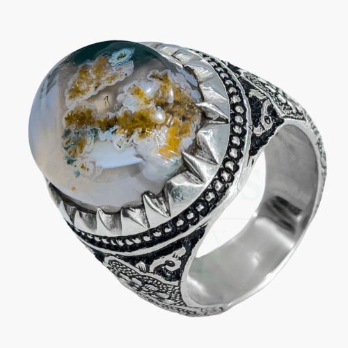 خاتم حجر عقيق يماني الخرائطي البيضاوي - أناقة وفخا...