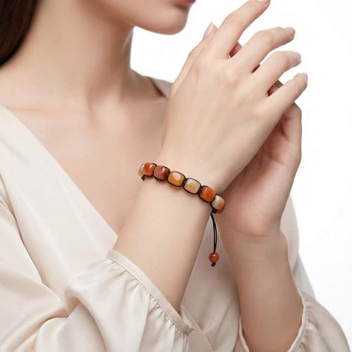 اسوارة حجر العقيق الطبيعي – طاقة متوازنة بتصميم يع...