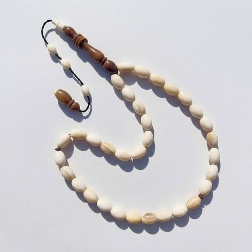 سبحة عظم جمل طبيعي فاخرة | يدوية مع شاهد وفواصل كو...