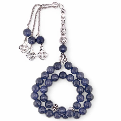 سبحة حجر النجوم الكحلي – 33 خرزة حجم 10 ملي