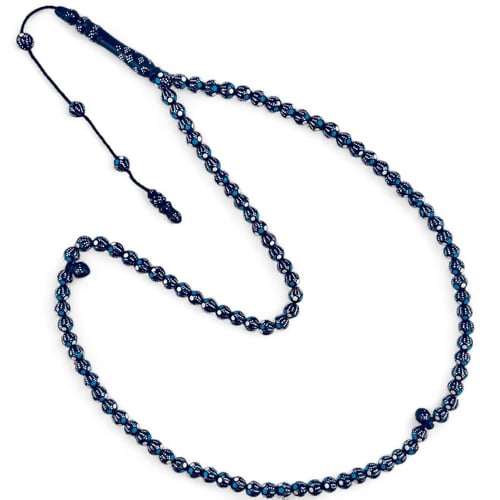 سبحة كوك مطعم بالفضة عيار 925 - 6 ملي 99 خرزة