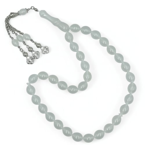 سبحة بكلايت فسفور مضيئ باللون الازرق - 12 ملي 33 خ...