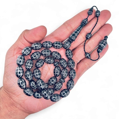 سبحة كوك مطعم بالفضة عيار 925 - 10 ملي