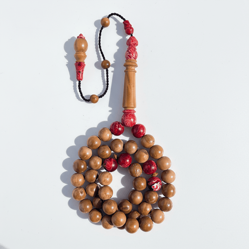 سبحة كوك طبيعي مع البكلايت بلون احمر مخلوط - 10 مل...