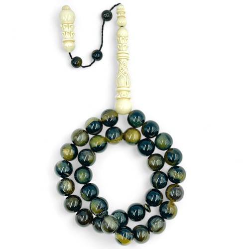 سبحة ظهر سلحفاة (ترسه) وعاج فيل أفريقي منقوش 33 خر...