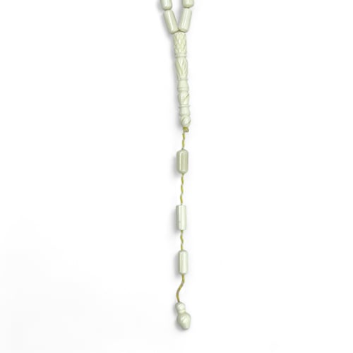 سبحة عظم جمل طبيعي الشاهد منقوش نقش يدوي 6 ملي