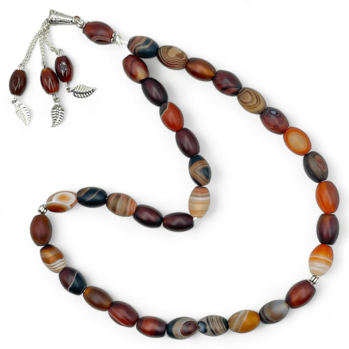 سبحة عقيق سليماني حجر طبيعي درجة اولى