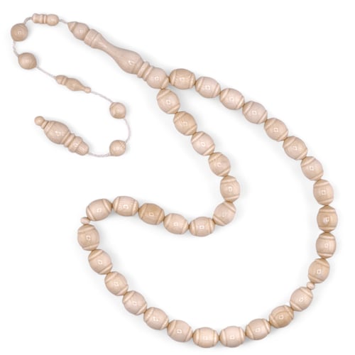 سبحة عاج ناب الفيل طبيعي - 33 خرزة 10 ملي