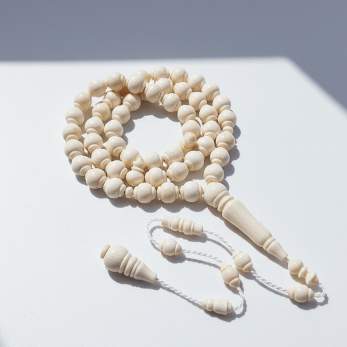 سبحة العاج التراثية – تصميم فاخر بـ 51 خرزة 10 ملي